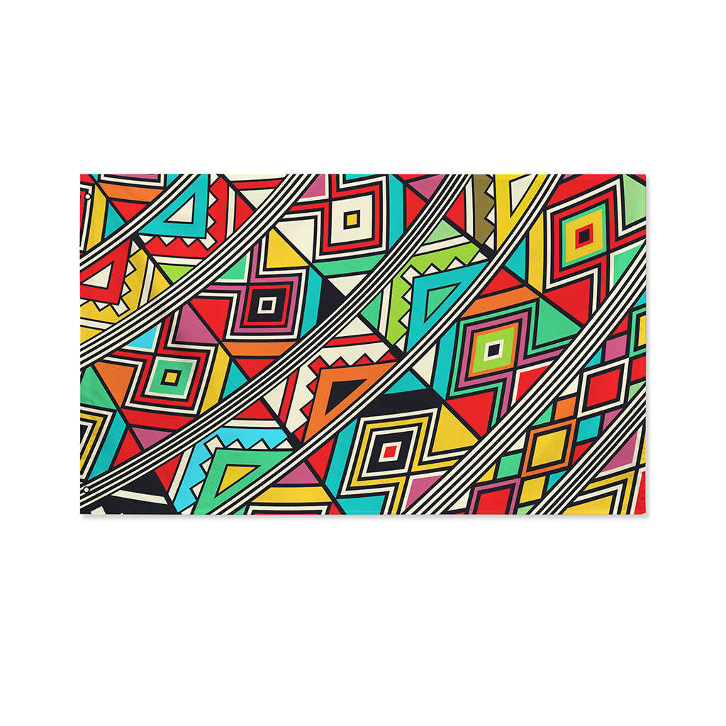 Retro African Ethnic Tribal Print Polyester Flag
