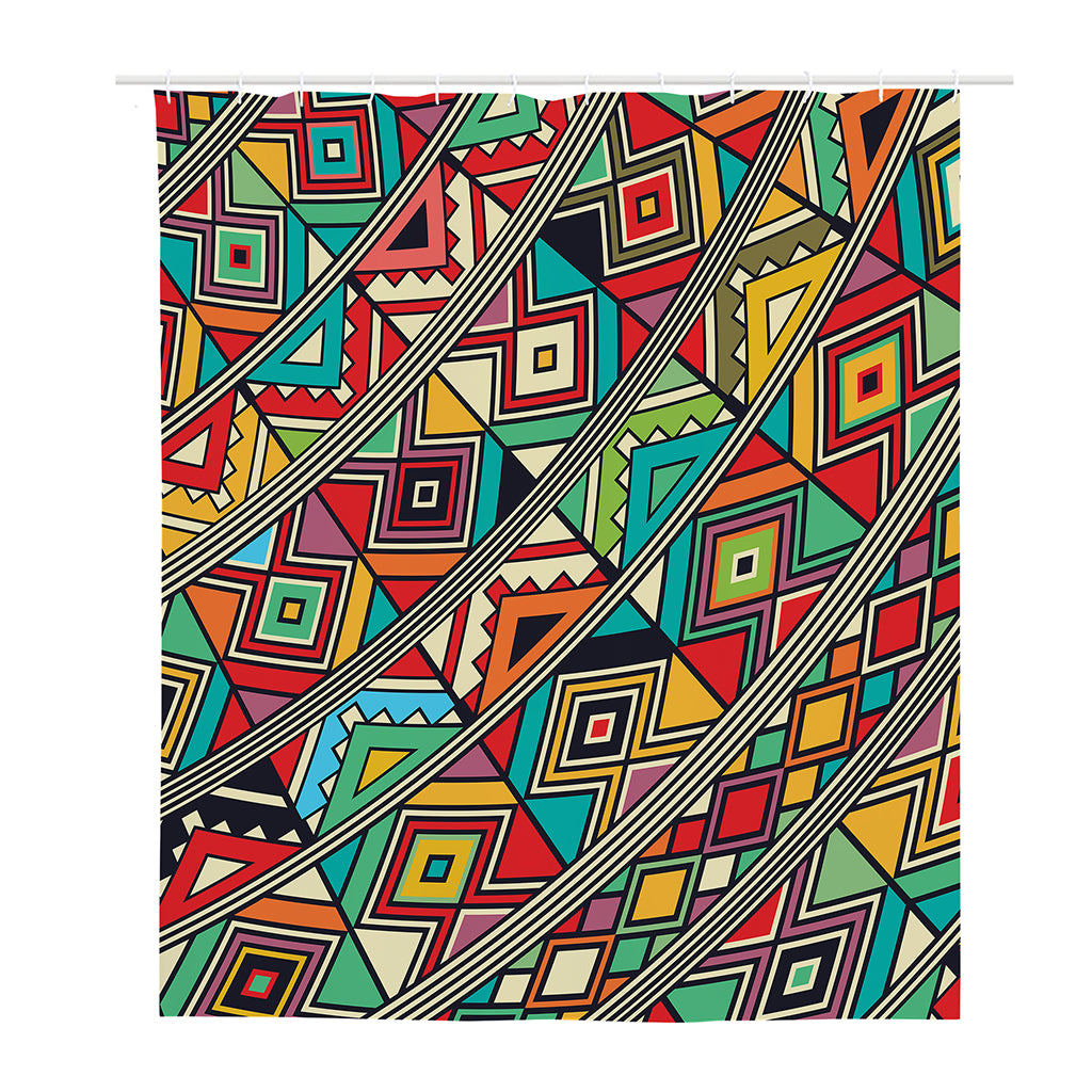 Retro African Ethnic Tribal Print Polyester Shower Curtain
