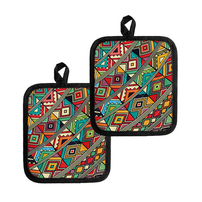Retro African Ethnic Tribal Print Pot Holders