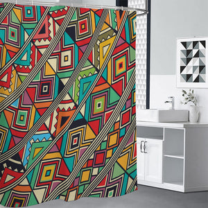 Retro African Ethnic Tribal Print Premium Shower Curtain