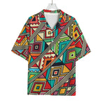Retro African Ethnic Tribal Print Rayon Hawaiian Shirt