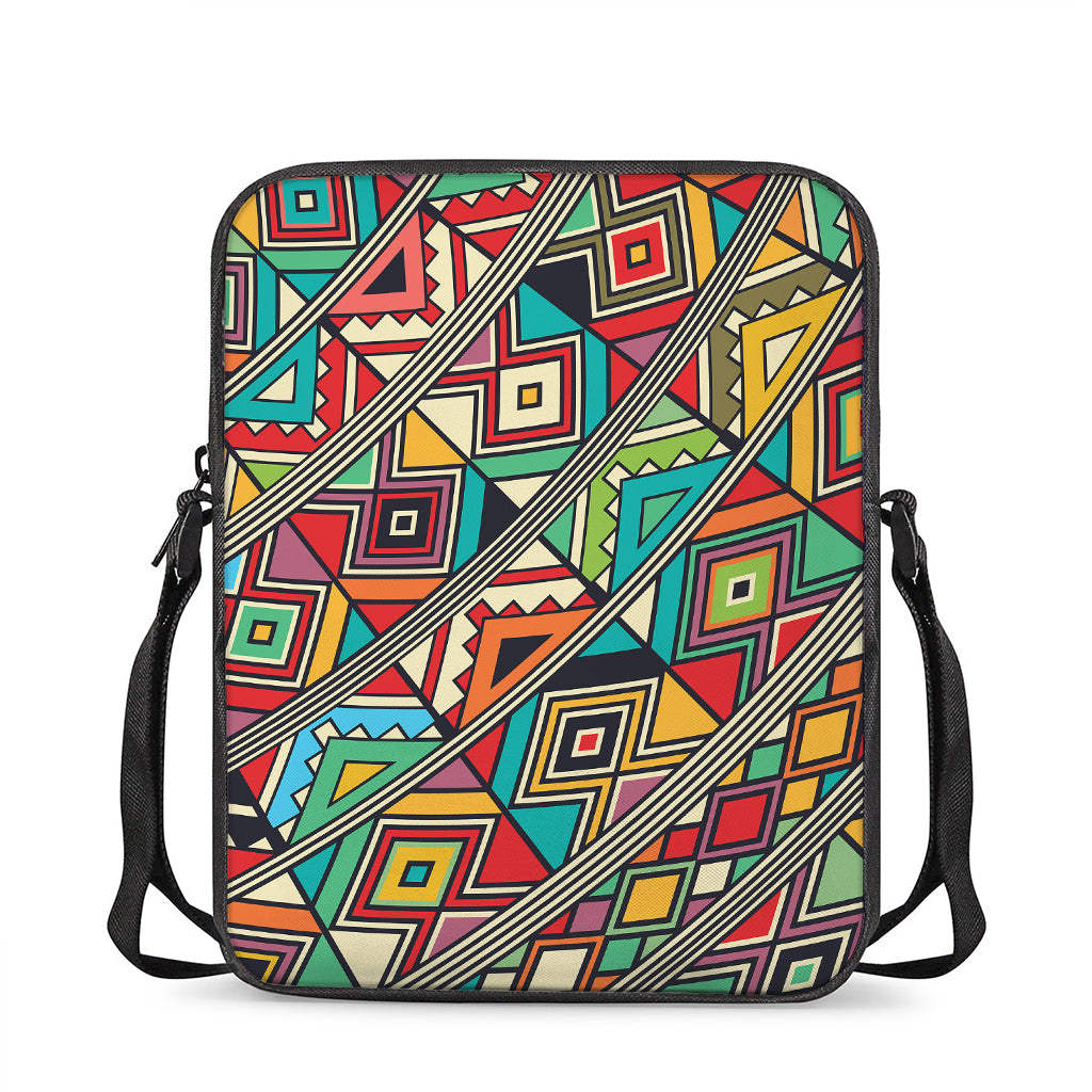 Retro African Ethnic Tribal Print Rectangular Crossbody Bag