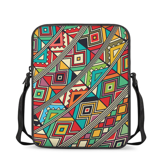 Retro African Ethnic Tribal Print Rectangular Crossbody Bag