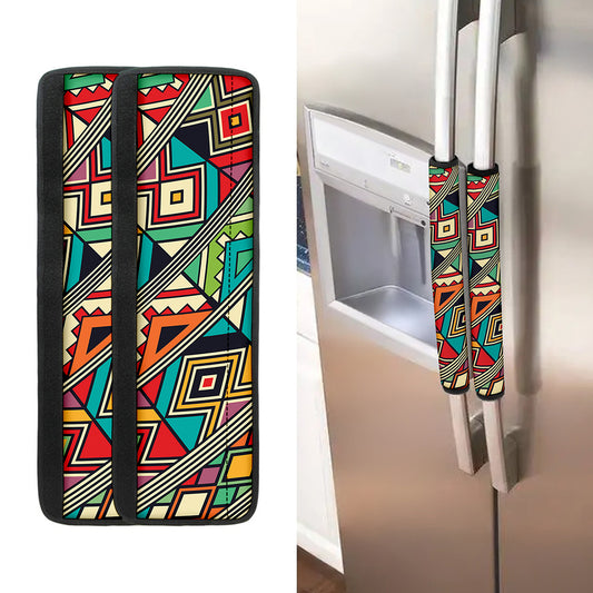 Retro African Ethnic Tribal Print Refrigerator Handle Covers