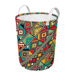 Retro African Ethnic Tribal Print Round Laundry Basket