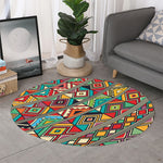 Retro African Ethnic Tribal Print Round Rug