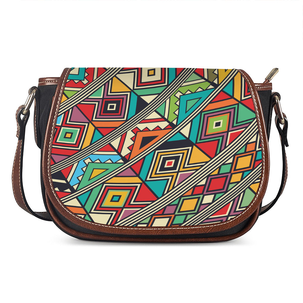 Retro African Ethnic Tribal Print Saddle Bag