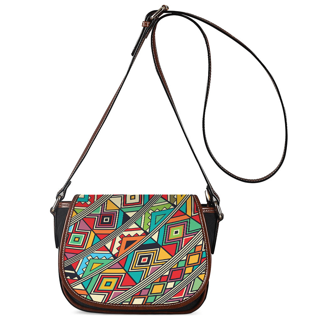 Retro African Ethnic Tribal Print Saddle Bag