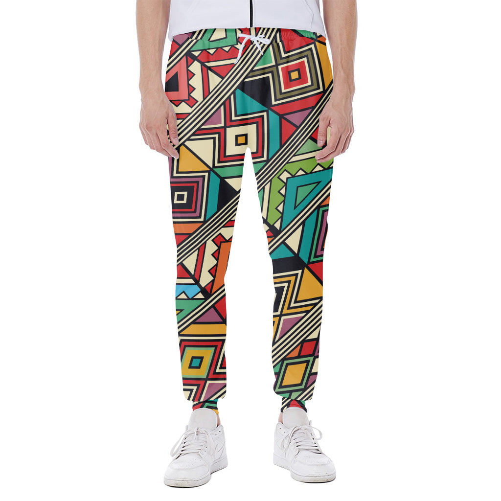Retro African Ethnic Tribal Print Scuba Joggers