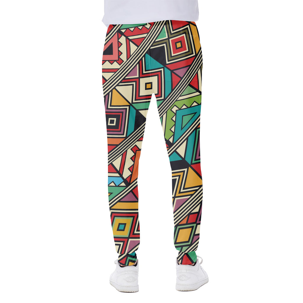 Retro African Ethnic Tribal Print Scuba Joggers