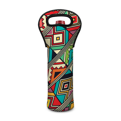 Retro African Ethnic Tribal Print Single Neoprene Wine Tote