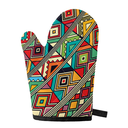 Retro African Ethnic Tribal Print Single Oven Mitt
