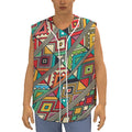 Retro African Ethnic Tribal Print Sleeveless Baseball Jersey