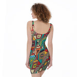 Retro African Ethnic Tribal Print Sleeveless Bodycon Dress