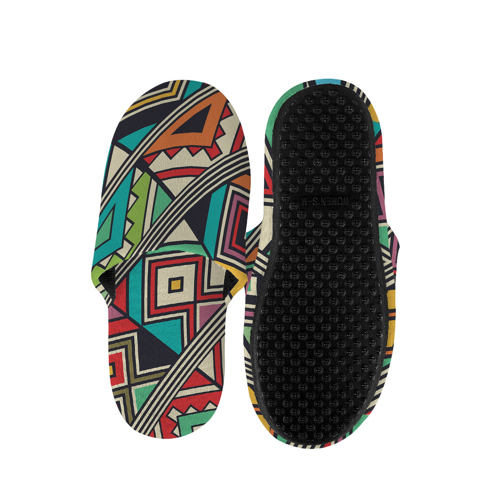 Retro African Ethnic Tribal Print Slippers