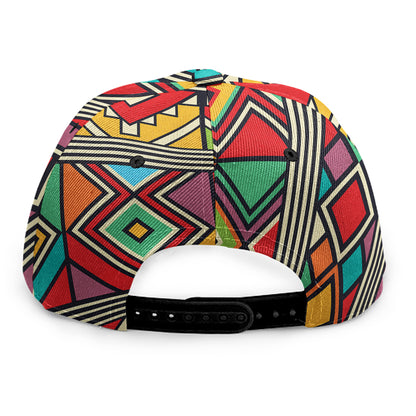 Retro African Ethnic Tribal Print Snapback Cap