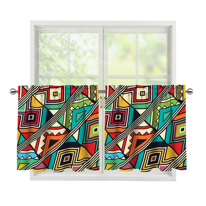 Retro African Ethnic Tribal Print Tier Curtains