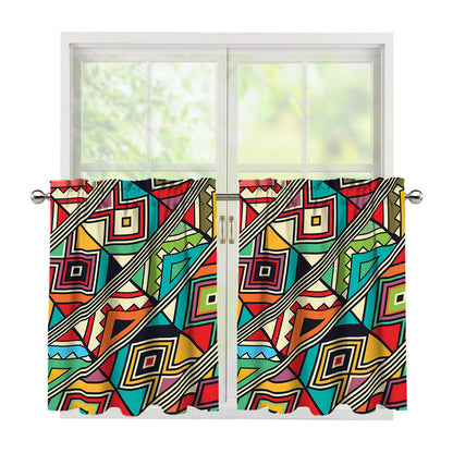 Retro African Ethnic Tribal Print Tier Curtains