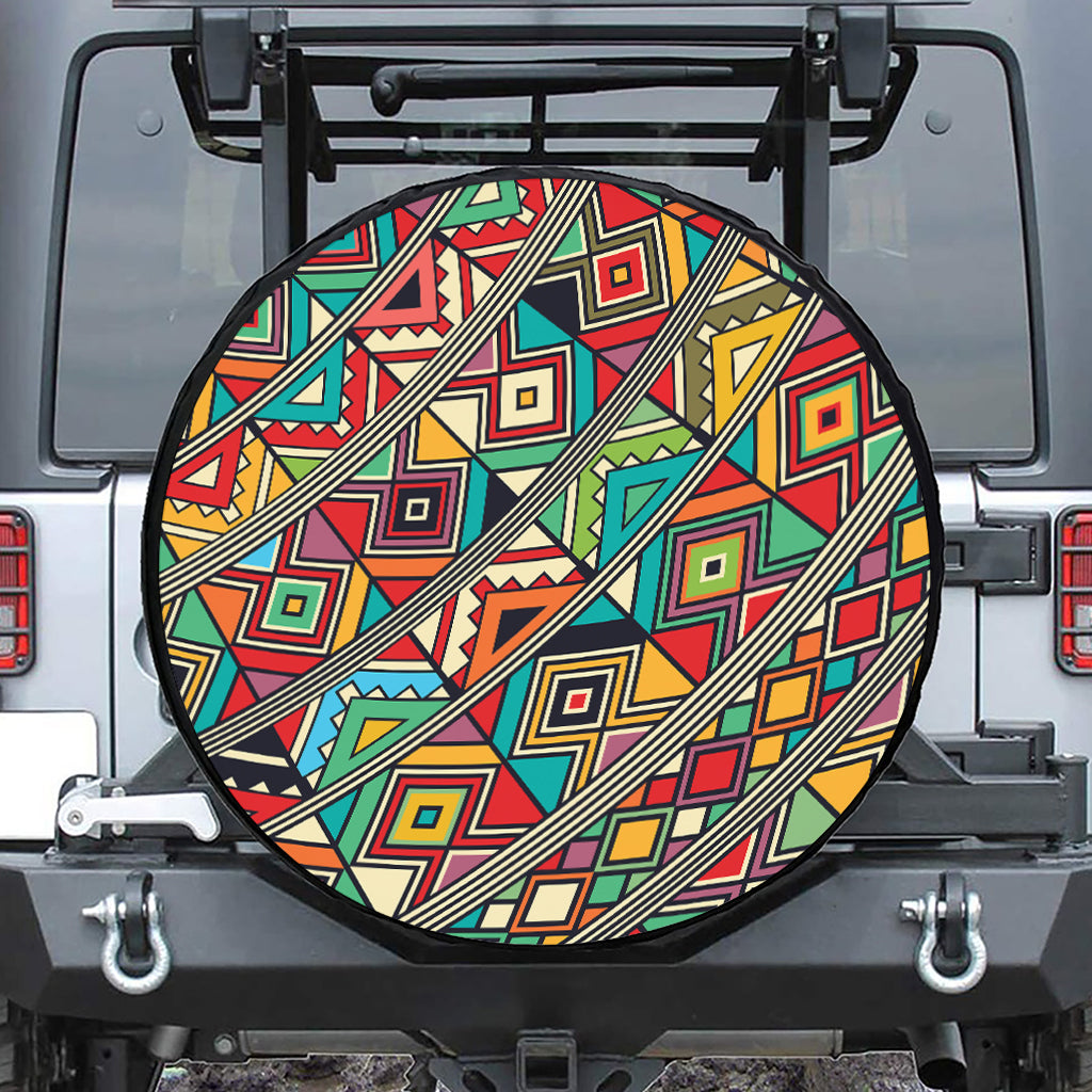 Retro African Ethnic Tribal Print Tire Cover