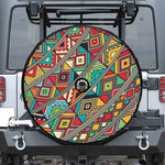 Retro African Ethnic Tribal Print Tire Cover With Camera Hole