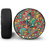 Retro African Ethnic Tribal Print Tire Cover With Camera Hole