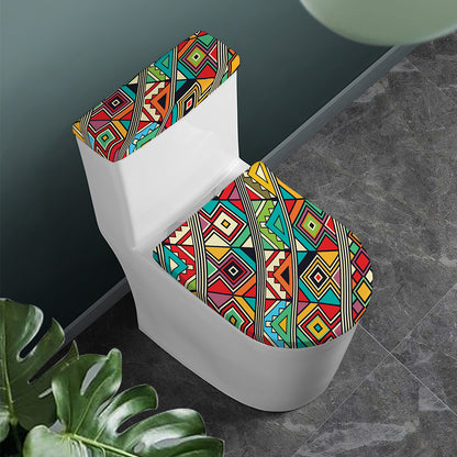 Retro African Ethnic Tribal Print Toilet Lid And Tank Cover Set
