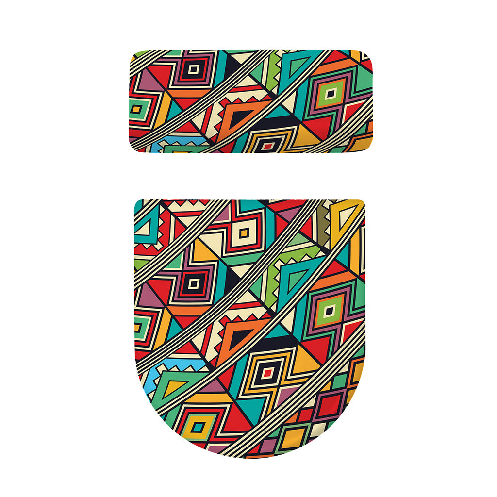 Retro African Ethnic Tribal Print Toilet Lid And Tank Cover Set