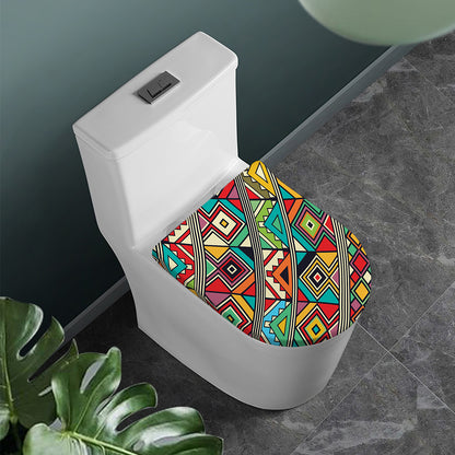Retro African Ethnic Tribal Print Toilet Lid Cover