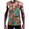 Retro African Ethnic Tribal Print Men's Workout Tank Top