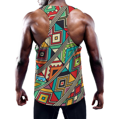 Retro African Ethnic Tribal Print Training Tank Top