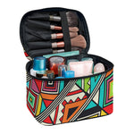 Retro African Ethnic Tribal Print Travel Makeup Bag