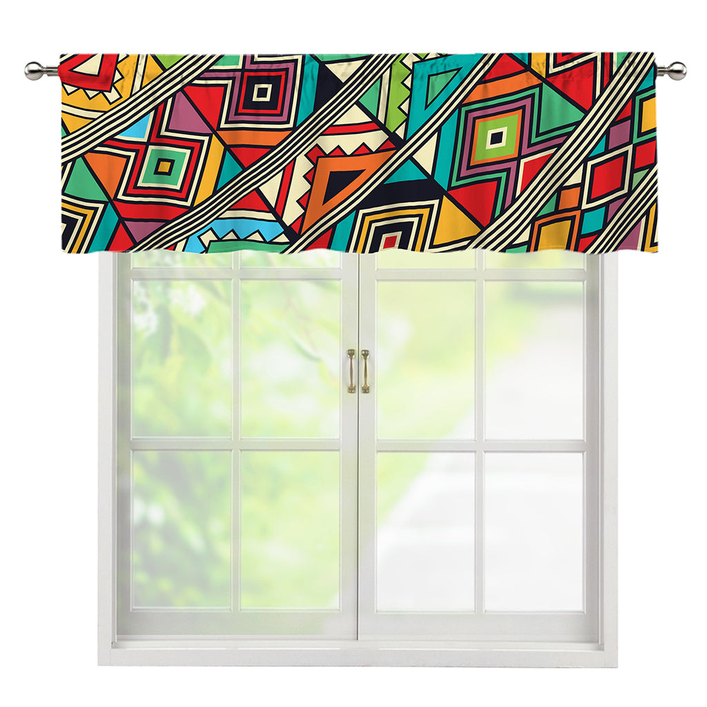 Retro African Ethnic Tribal Print Window Valance