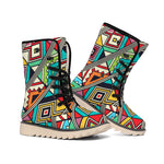 Retro African Ethnic Tribal Print Winter Boots