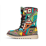 Retro African Ethnic Tribal Print Winter Boots