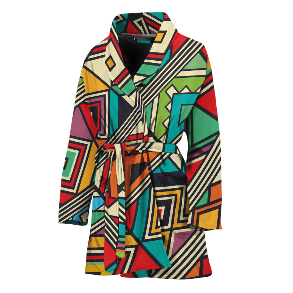 Retro African Ethnic Tribal Print Women's Bathrobe