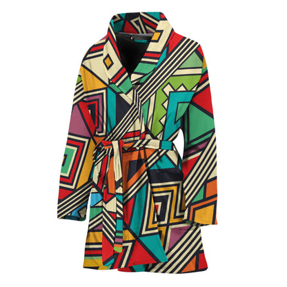 Retro African Ethnic Tribal Print Women's Bathrobe