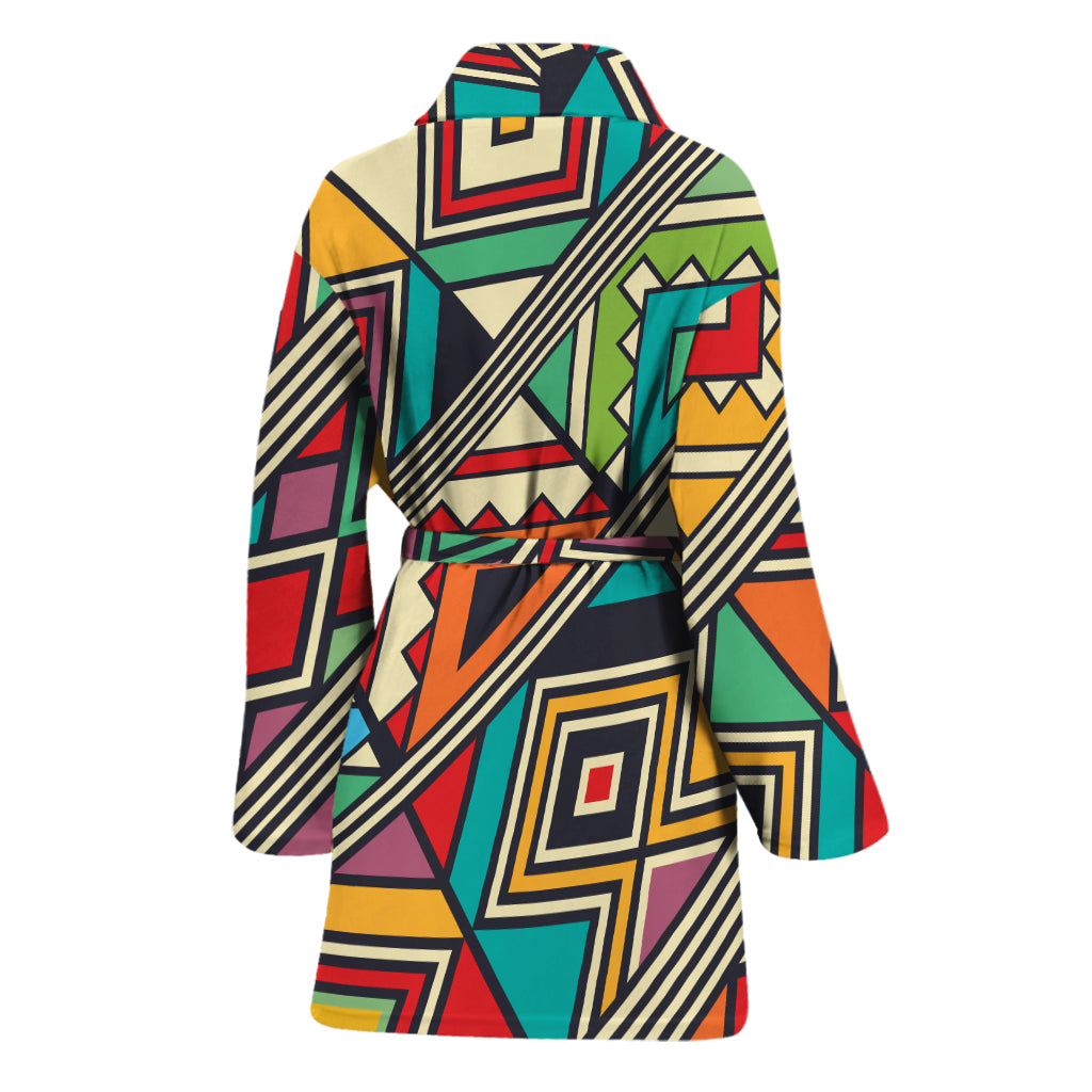 Retro African Ethnic Tribal Print Women's Bathrobe