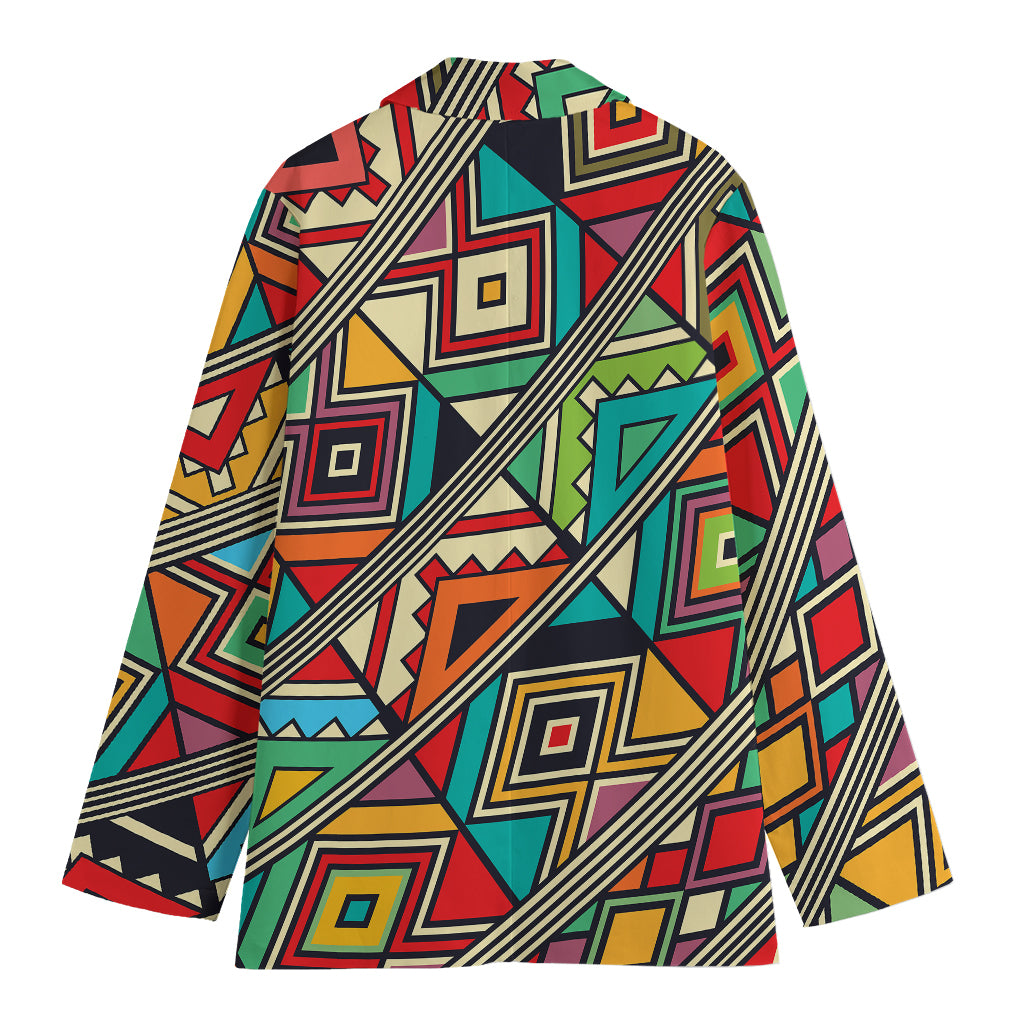 Retro African Ethnic Tribal Print Women's Cotton Blazer