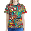 Retro African Ethnic Tribal Print Women's Polo Shirt