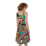 Retro African Ethnic Tribal Print Women's Sleeveless Dress