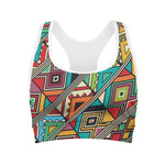 Retro African Ethnic Tribal Print Women's Sports Bra