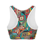 Retro African Ethnic Tribal Print Women's Sports Bra