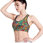Retro African Ethnic Tribal Print Women's Sports Bra