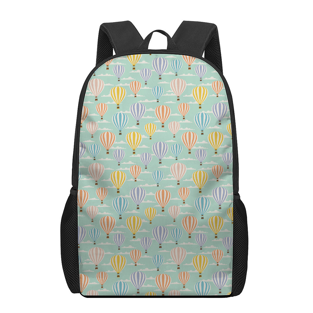 Retro Air Balloon Pattern Print 17 Inch Backpack