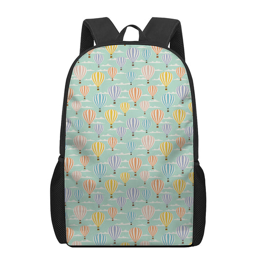 Retro Air Balloon Pattern Print 17 Inch Backpack