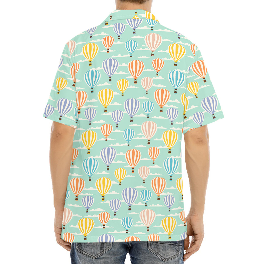 Retro Air Balloon Pattern Print Aloha Shirt