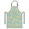 Retro Air Balloon Pattern Print Bib Apron With Pocket