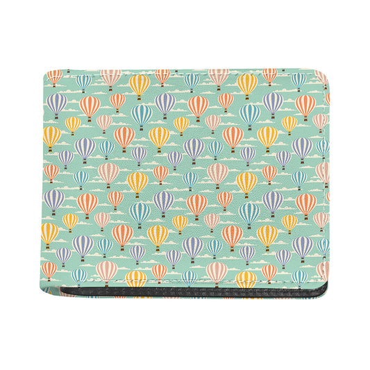 Retro Air Balloon Pattern Print Bifold Wallet