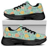 Retro Air Balloon Pattern Print Black Chunky Shoes