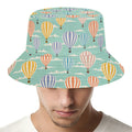 Retro Air Balloon Pattern Print Bucket Hat